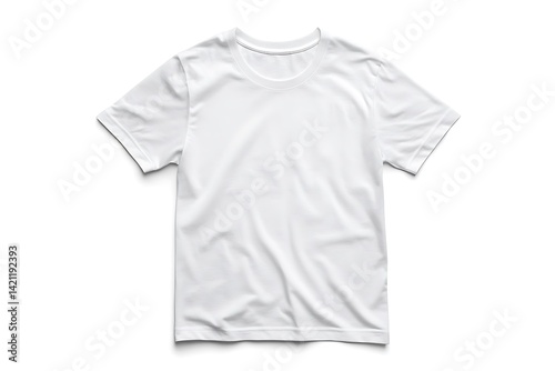 Obraz na płótnie White T-shirt Isolated On White Background Studio Shot Simple Clean Apparel w salonie