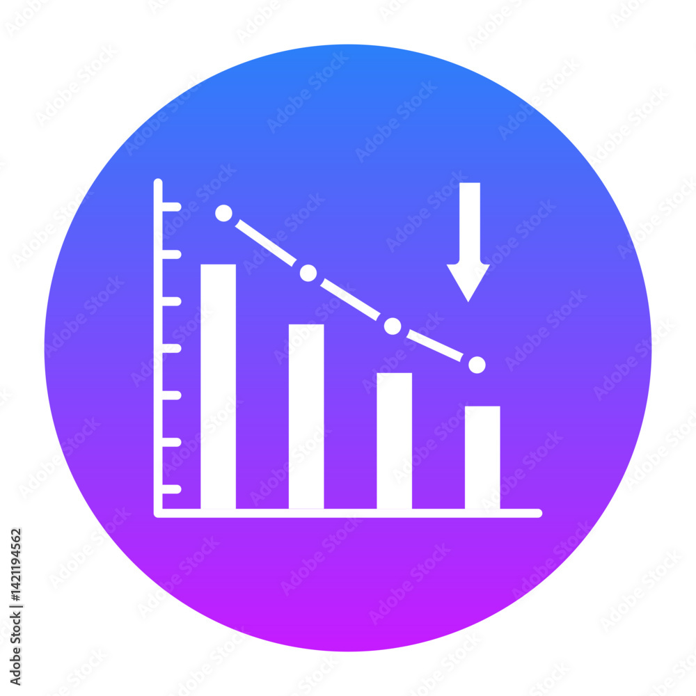 Decline Diagram Icon Decline Diagram Icon