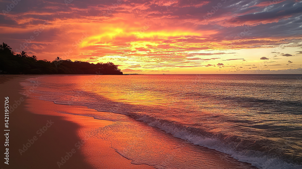 Obraz premium sunset over the beach