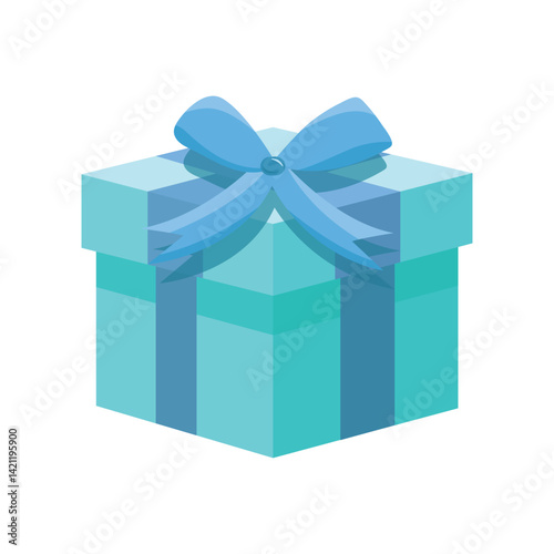Vector illustration of gift on white background. Christmas, birthday present, Valentine's Day gift box elements.