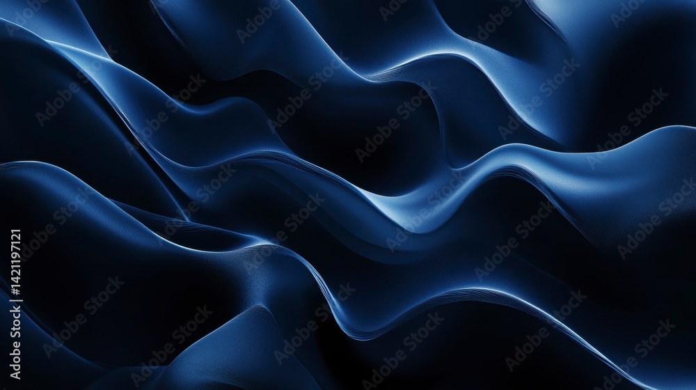 Obraz premium Abstract dark blue wavy background.