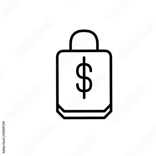 Bag shopping with dollar icon