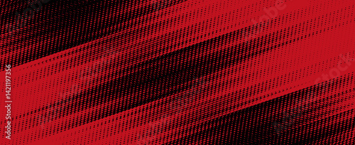 Abstract halftone background with diagonal red and black streaks, creating a futuristic and high-speed motion effect. eps 10