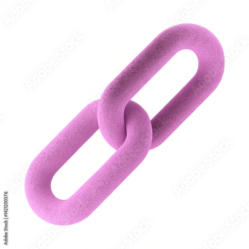 Light-Pink Chain Link with Plush Texture - Simple Graphic Element