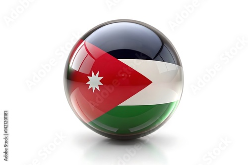 Free Download High-Quality 3D Render of the Jordanian Flag on a Sphere - GFXLoad