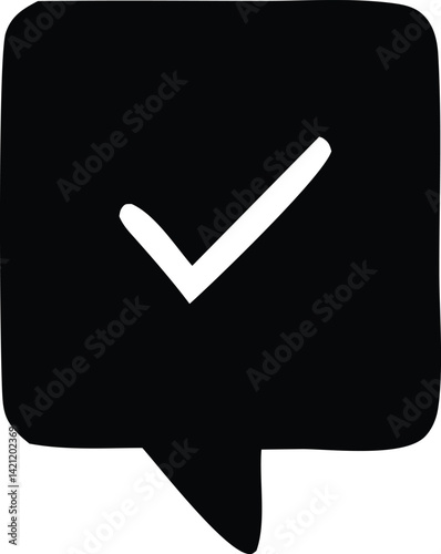 This web vector illustration shows a green check mark icon and a red cross symbol on separate buttons, representing a choice of yes or no