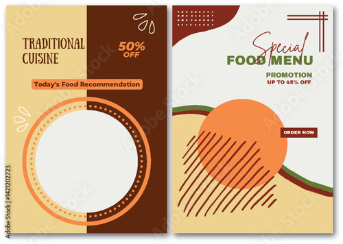 Elegant Culinary Menu Promotion with Discount Offer and Artistic Elements