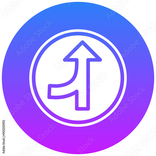 Merging Road Icon