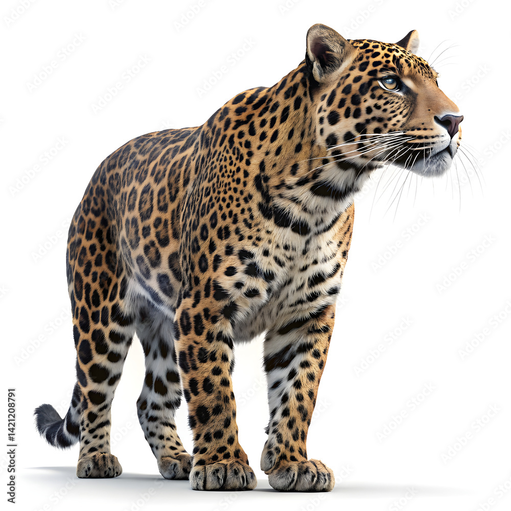 Leopard close up isolated on white background Leopard close up isolated on white background