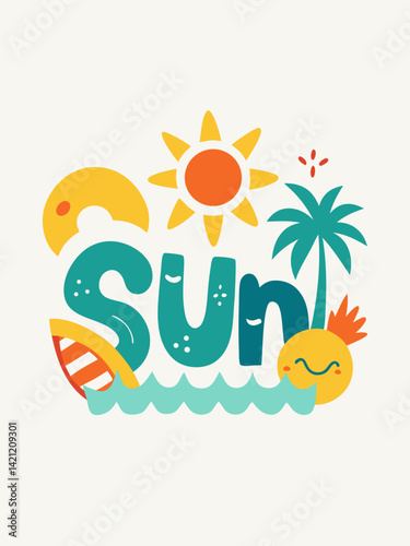 summer holiday vector illustration t-shirt 