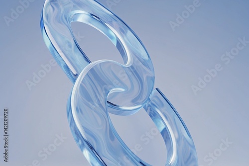Abstract 3D Light Blue Liquid Shape – Translucent Fluid Form with Glassy Texture