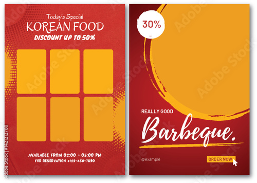 Korean Food and Barbeque Promotion Template for Social Media Advertising