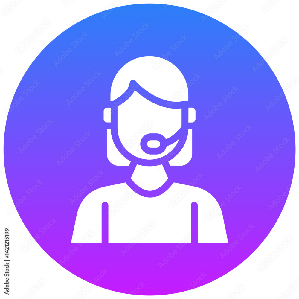 Tech Support Agent Female Icon Tech Support Agent Female Icon