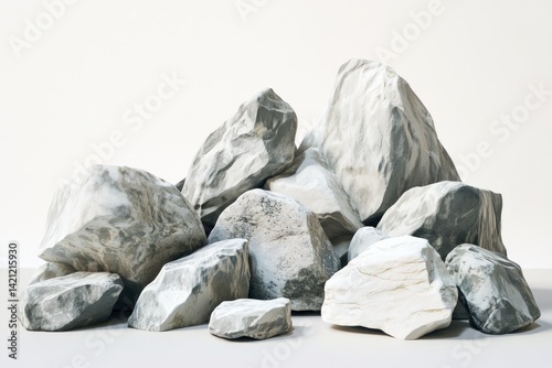 Pale, chalky stones with rough exteriors, ideal for adding realism, PNG
