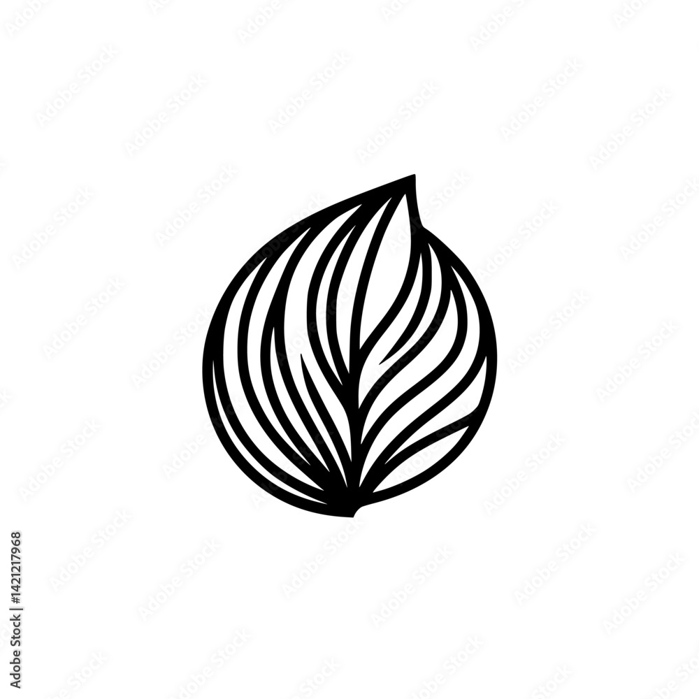 Minimalist Leaf Design: Black Lines on White, Clean Aesthetic Minimalist Leaf Design: Black Lines on White, Clean Aesthetic