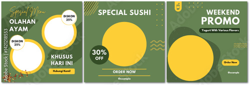 Appealing Food and Drink Social Media Post Template for Promotion
