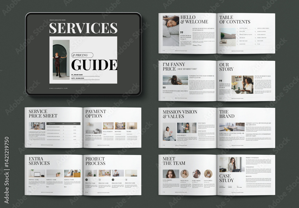 Digital Services & Pricing Guide Template Landscape Stock Template ...