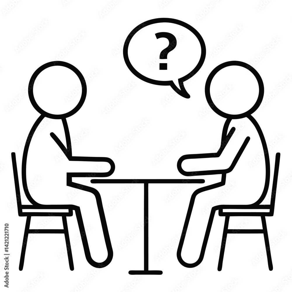 man and woman talking