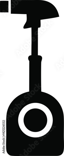Isolated white vector icon of an old gas pump with an electric plug, an equipment symbol