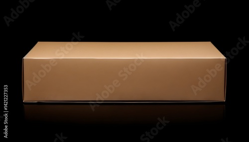 Closed plain cardboard box on neutral background for packaging or shipping concept