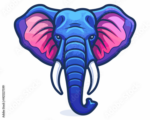 Wallpaper Mural Cute cartoon elephant. Vector illustration isolated on a white background. Torontodigital.ca