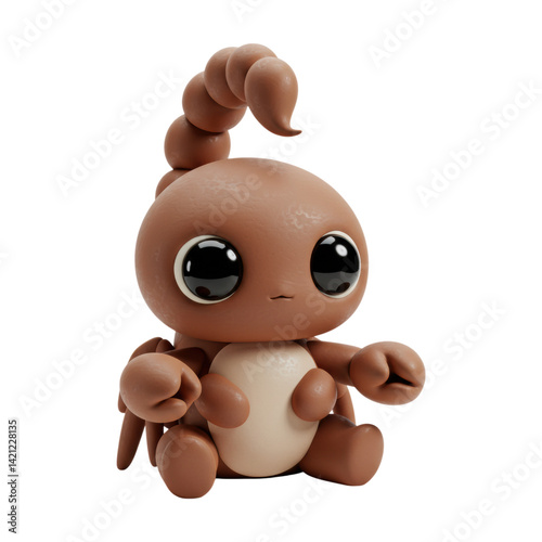 Brown baby dinosaur with stripes