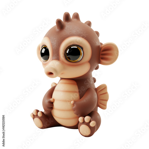 Baby dinosaur looking curious