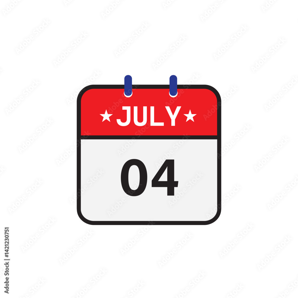 4th July vector elements illustration, independence Day icon, perfect for holiday and event graphics. EPS10