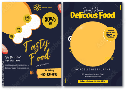 Attractive Restaurant Food Promo Flyer with Discount and Offer Details