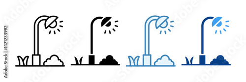 Street Lamp  Icon Set Multiple Style Collection