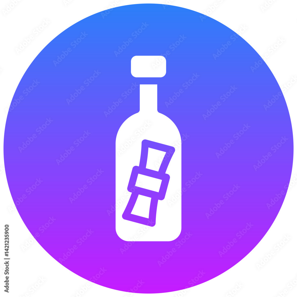 Fototapeta premium Message In Bottle Icon