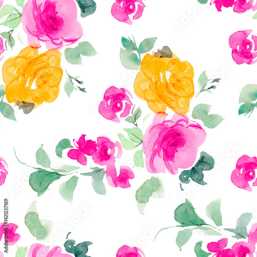 All Over Flower Design Seamless Pattern With Some Texture Digital Print Textile