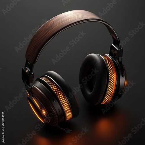Headphones high quality dark studio photography photo