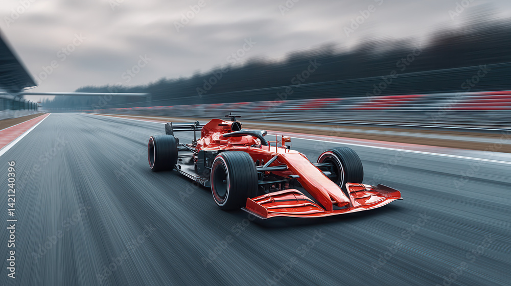 Fast Racing Car on the Track
