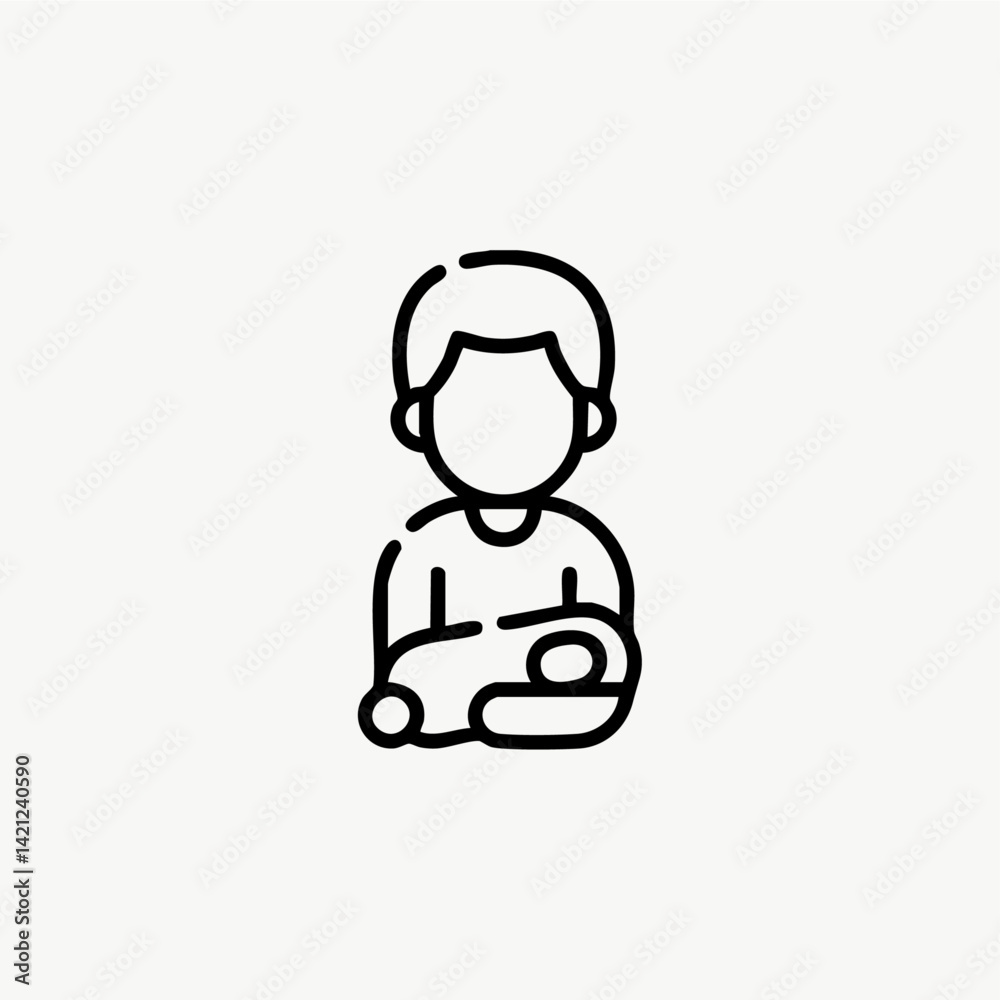 Father with baby icon flat vector design Father with baby icon flat vector design