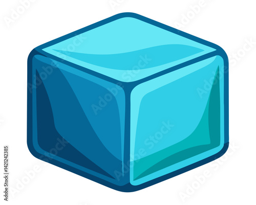 a stylized illustration of an ice cube no background vector file.