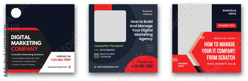 Digital Marketing and IT Company Management Webinar and News Templates