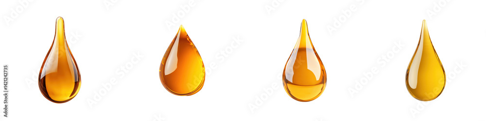 Yellow oil drop isolated on white background Yellow oil drop isolated on white background
