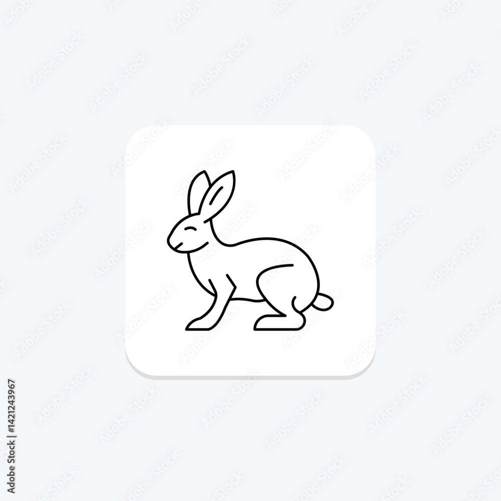 Naklejka premium Rabbit, vector, pixel perfect, illustrator file