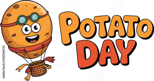 National potato day | potato day celebration | Happy Cartoon Potatoes and Bold Text | August 19 | A global tribute to nature's versatile treasure | Celebrate International Day of Potato