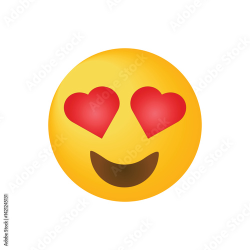 Heart Eyes Emoji Icon – Love Face Emoticon Vector Illustration