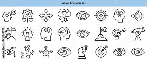 Comprehensive Vision Icon Set for Strategy and Future Planning