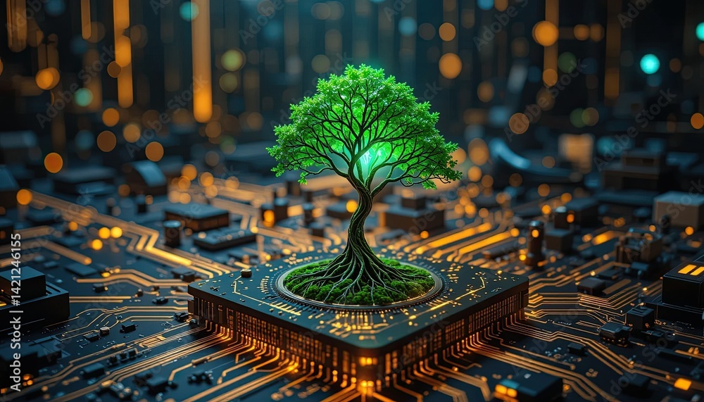 Obraz premium electronic circuit board with processor