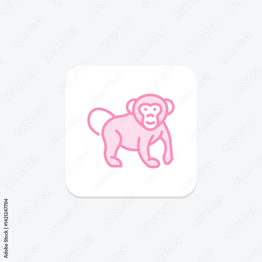 Obraz premium Chimpanzee, vector, pixel perfect, illustrator file
