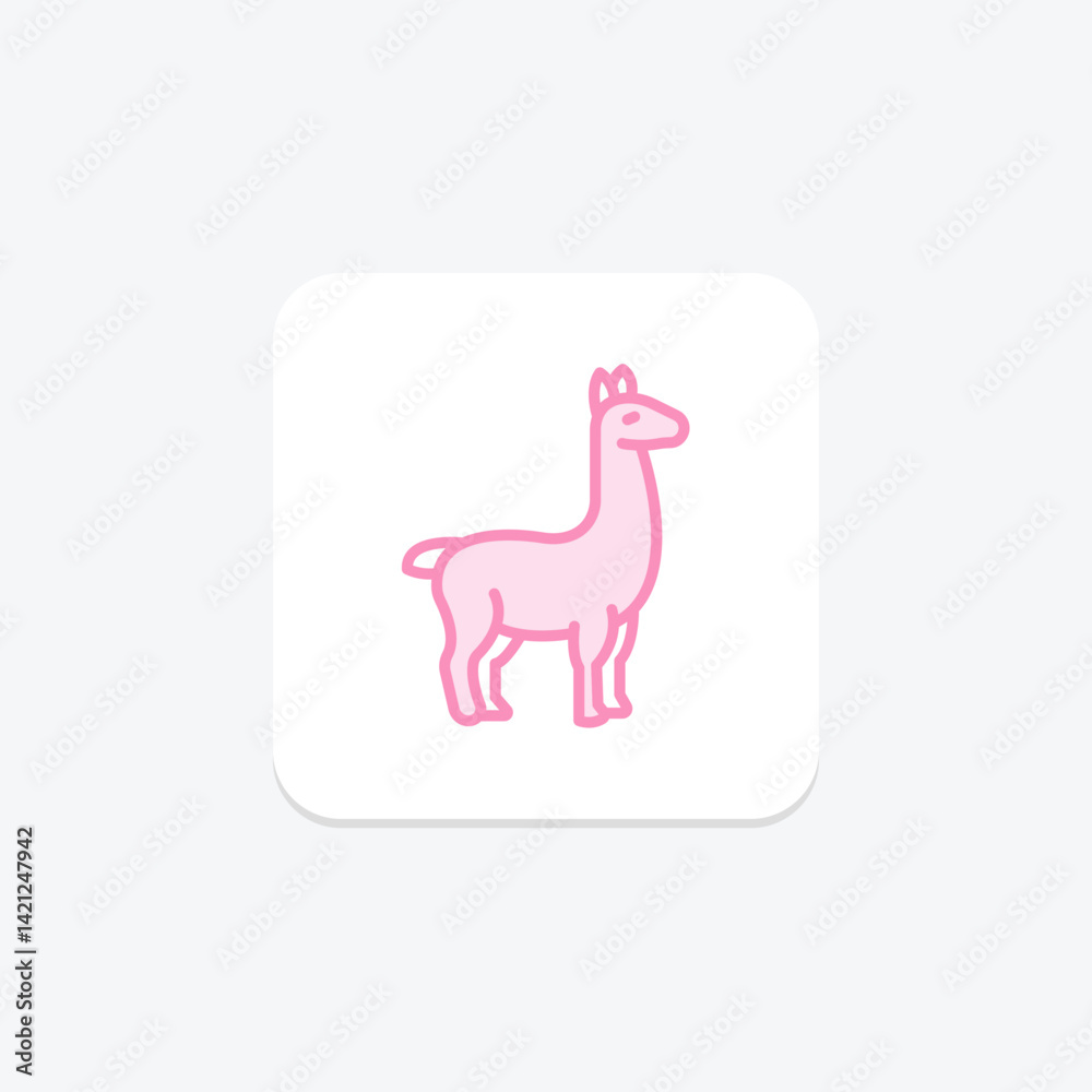 Fototapeta premium Llama, vector, pixel perfect, illustrator file