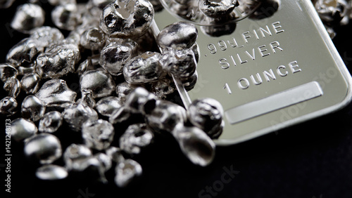 Silver bar pure precious metal for money investing