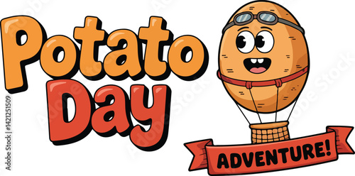 National potato day | potato day celebration | Happy Cartoon Potatoes and Bold Text | August 19 | A global tribute to nature's versatile treasure | Celebrate International Day of Potato