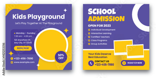 Inviting Kids Playground & School Admission Promotion Graphic Design