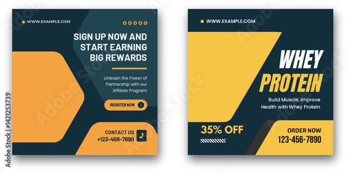 Promotional Banner Design for Affiliate Programs and Whey Protein Offer