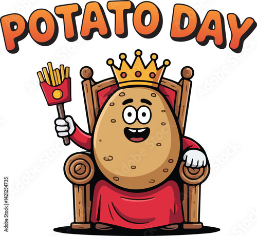 National potato day | potato day celebration | Happy Cartoon Potatoes and Bold Text | August 19 | A global tribute to nature's versatile treasure | Celebrate International Day of Potato